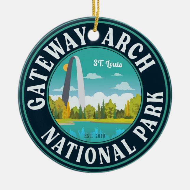 Gateway Arch National Park Saint Louis - Missouri  Ceramic Tree Decoration (Front)