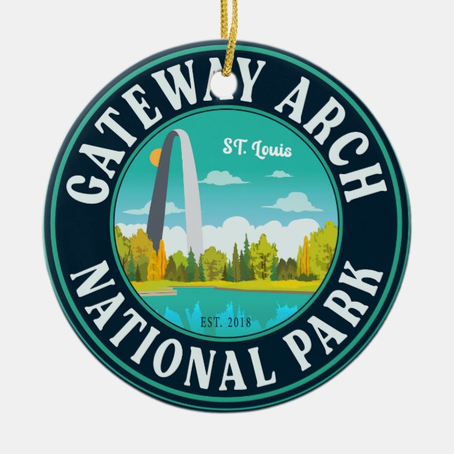 Gateway Arch National Park Saint Louis - Missouri Ceramic Tree Decoration (Front)
