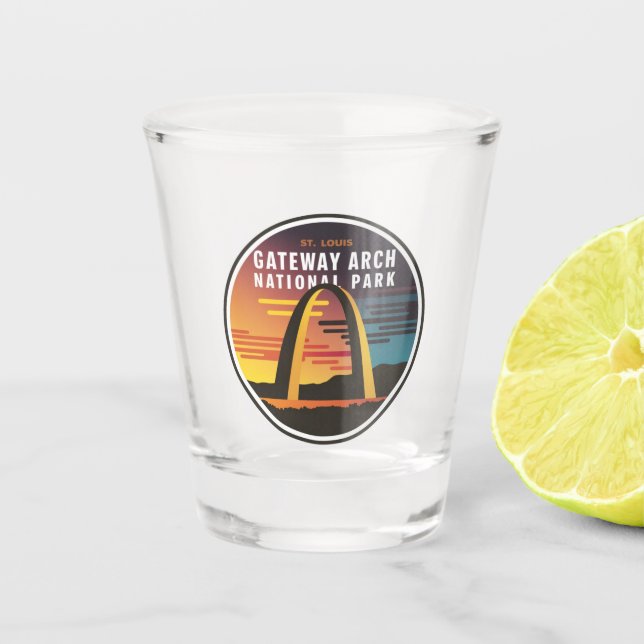 Gateway Arch National Park St. Louis Abstract Shot Glass (Front)