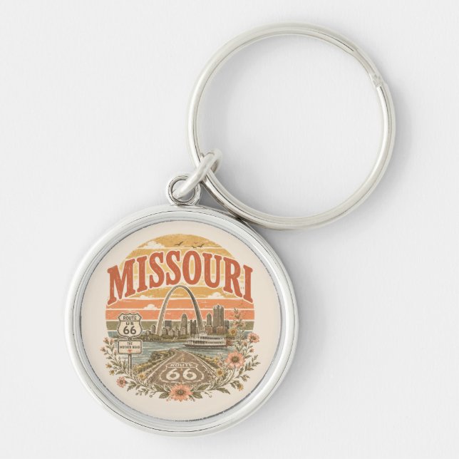 Gateway Arch Route 66 Everyday Keepsake Key Ring (Front)