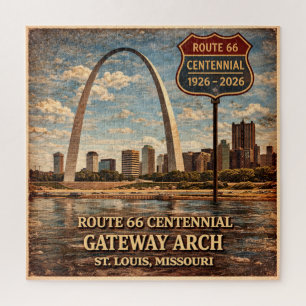 Gateway Arch Route 66 St Louis Family Game Night Jigsaw Puzzle