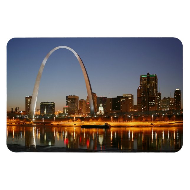 Gateway Arch St. Louis Mississippi at Night Magnet (Horizontal)