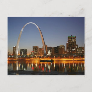 Gateway Arch St. Louis Mississippi at Night Postcard