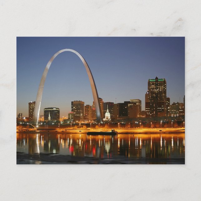 Gateway Arch St. Louis Mississippi at Night Postcard (Front)