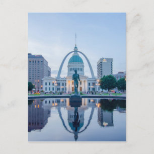 gateway arch st.louis missouri skyline at night postcard