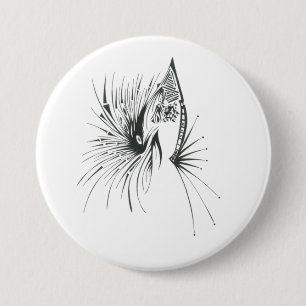 Gateway Black White Abstract Tribal Tattoo Art 7.5 Cm Round Badge
