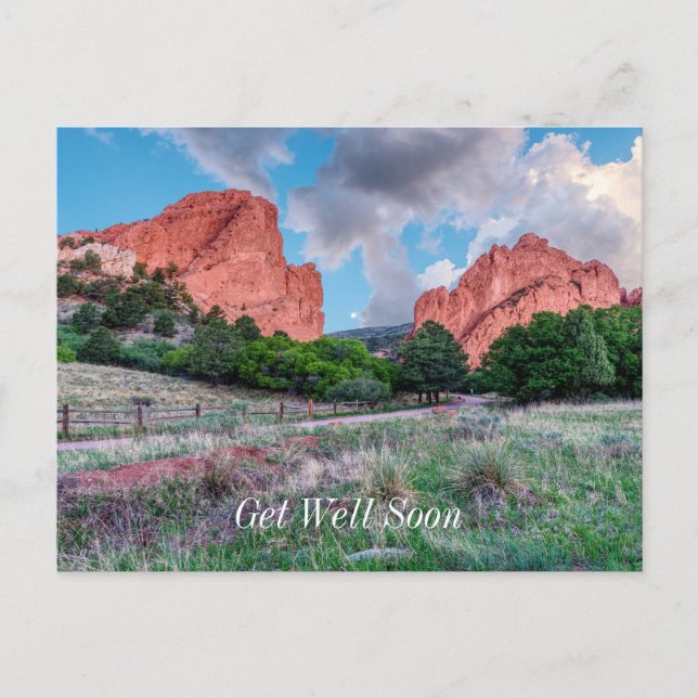 Gateway Rocks Garden Of Gods Get Well Postcard (Front)
