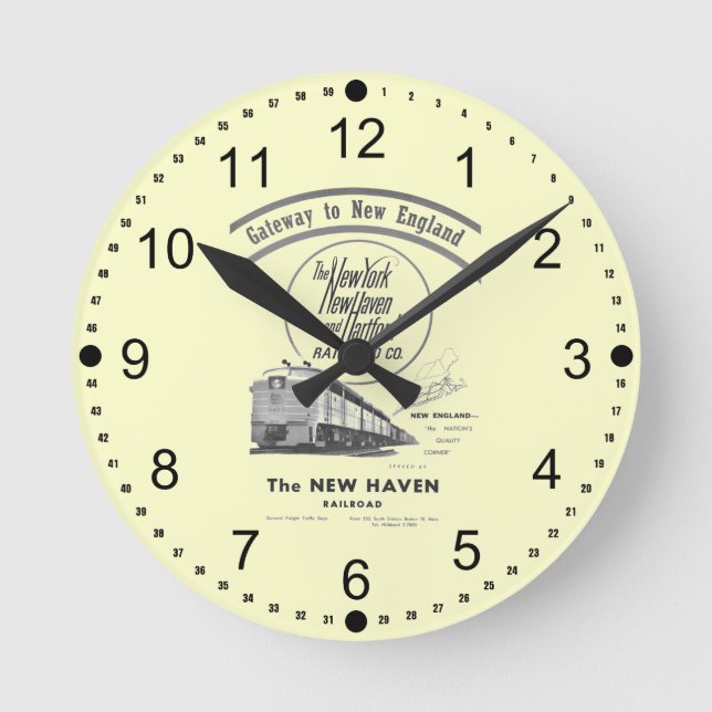 Gateway to New England,New Haven Railroad Round Clock (Front)