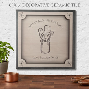Gather Around The Table Rustic Kitchen Accent Tile