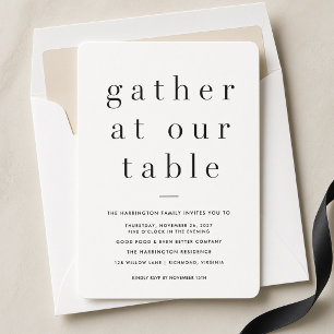 Gather at Our Table Thanksgiving Dinner Invitation