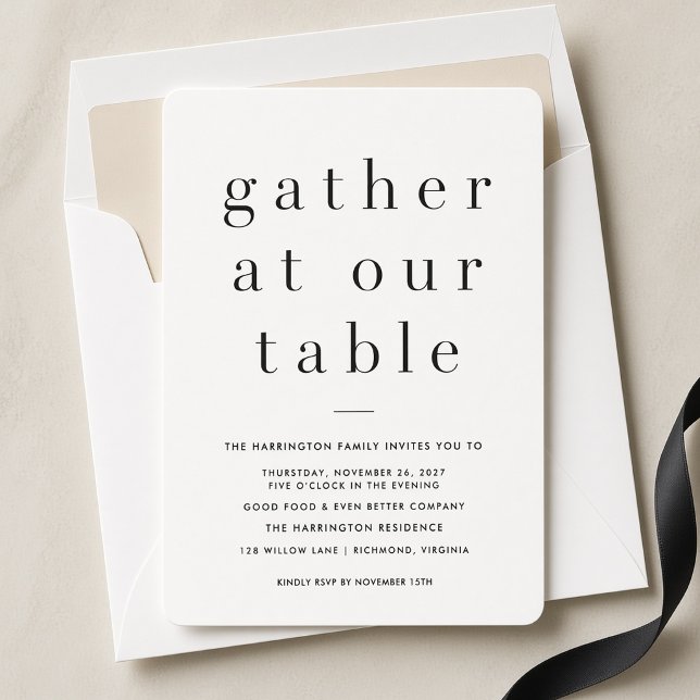 Gather at Our Table Thanksgiving Dinner Invitation (Creator Uploaded)