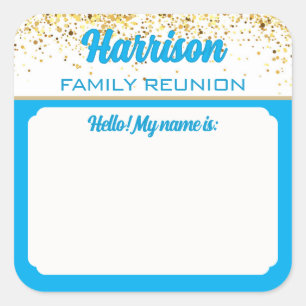 Gather! Family Reunion name tag stickers