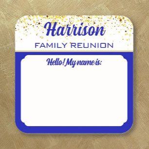 Gather! Family Reunion name tag stickers