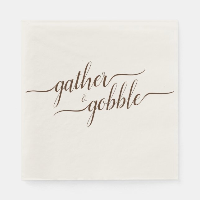 Gather & Gobble Elegant Thanksgiving Dinner Napkin (Front)