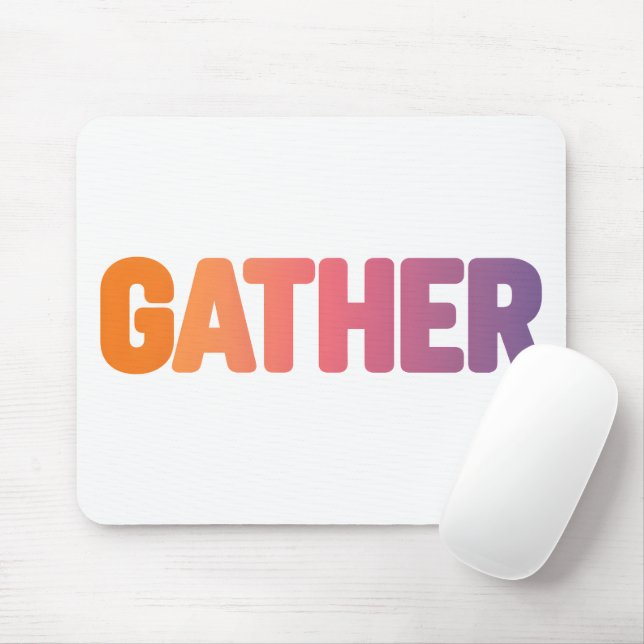 Gather in Warm Colours Mouse Mat (With Mouse)