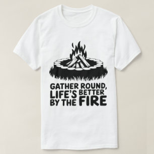 Gather Round Campfire Wilderness Camping Artwork T-Shirt