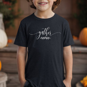 Gather Thanksgiving Fall Botanical Minimalist Tri- Tri-Blend Shirt
