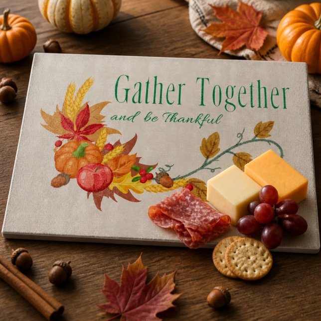 Gather Together | Fall-Themed 15"x11"  Cutting Board (Creator Uploaded)