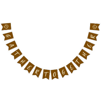Gather Together Rustic Thanksgiving Turkey Bunting