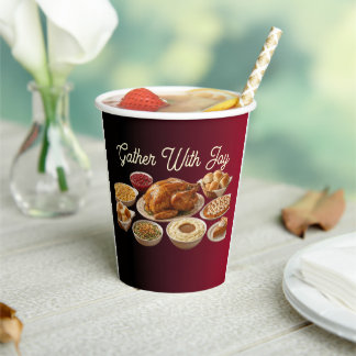 Gather With Joy Harvest Feast Disposable Paper Cup