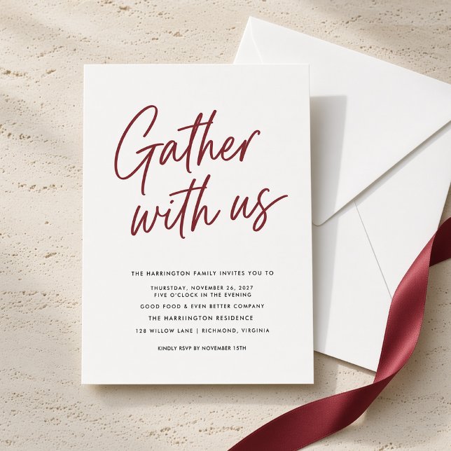 Gather With Us Thanksgiving Dinner Invitation (Creator Uploaded)