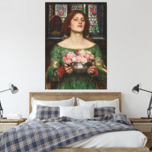 Gather Ye Rosebuds Art by John William Waterhouse Canvas Print