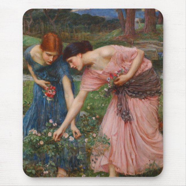 Gather Ye Rosebuds by John W. Waterhouse Mouse Mat (Front)
