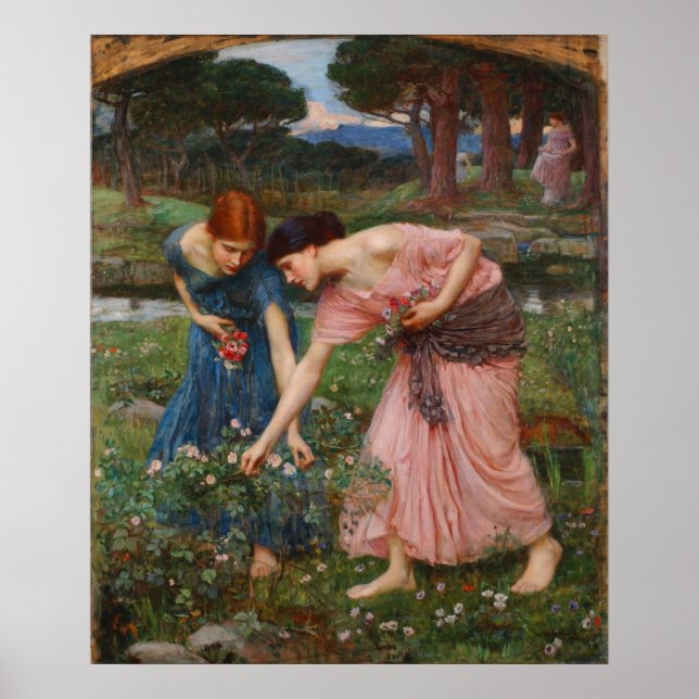 Gather Ye Rosebuds Poster By John W. Waterhouse (Front)