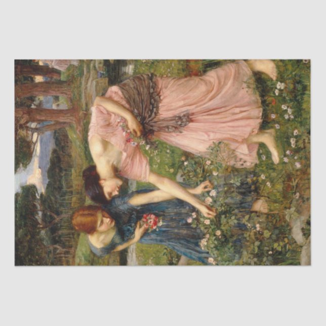 Gather Ye Rosebuds While Ye May - 1909  Tissue Paper (Front)