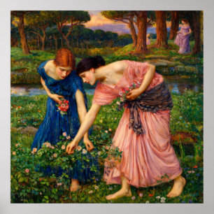 Gather Ye Rosebuds While Ye May by Waterhouse Poster