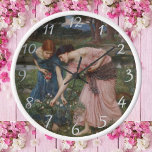 Gather Ye Rosebuds While Ye May  Clock<br><div class="desc">Gather Ye Rosebuds While Ye May is an oil painting created in 1909 by British Pre-Raphaelite artist John William Waterhouse.</div>