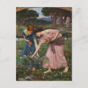 Gather Ye Rosebuds While Ye May - Waterhouse Postcard