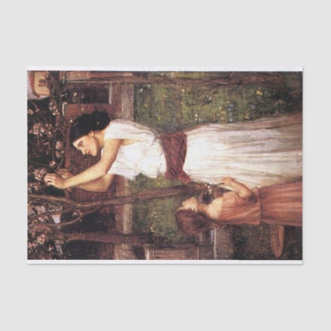Gathering Almond Blossoms by J W Waterhouse Tissue Paper (Front)