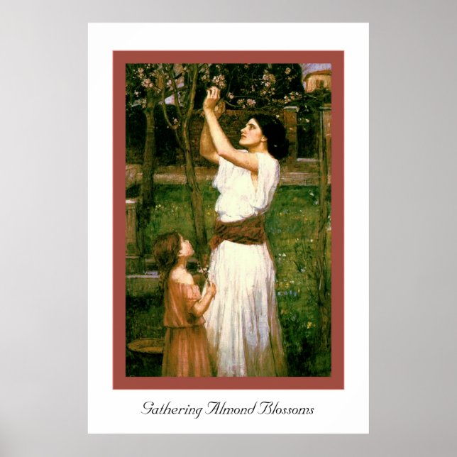 Gathering Almond Blossoms Poster (Front)