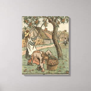 Gathering Apples, from 'Travaux des Champs', engra Canvas Print
