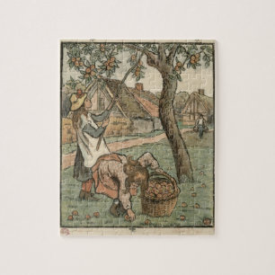 Gathering Apples, from 'Travaux des Champs', engra Jigsaw Puzzle