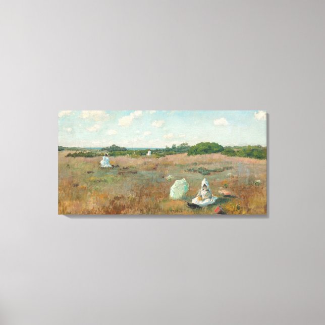 Gathering Autumn Flowers, 1894-5 (oil on canvas) Canvas Print (Front)