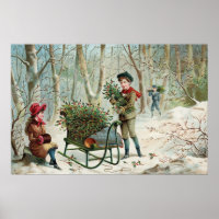 Gathering Christmas Holly  c.1890
