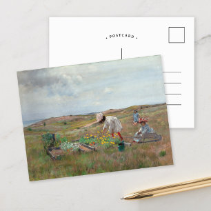 Gathering Flowers   William Merritt Chase Postcard