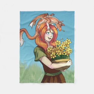 Gathering Flowers with a Dragon Fleece Blanket