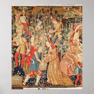 Gathering Grapes, detail of The Grape Harvest Poster