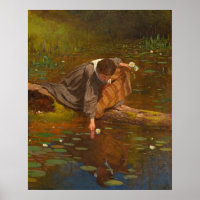 Gathering Lilies - Eastman Johnson Fine Art Poster