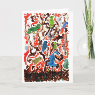 Gathering of Birds in a Tree note card