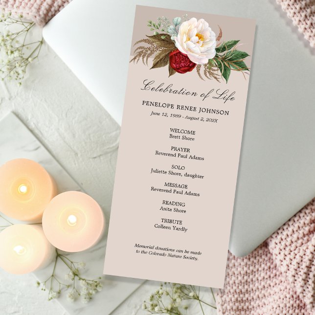 Gathering of Flowers Celebration of Life Program Programme (Creator Uploaded)