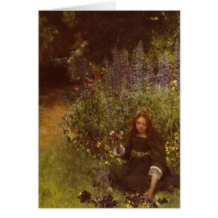 Gathering Pansies by Laura Teresa Alma-Tadema