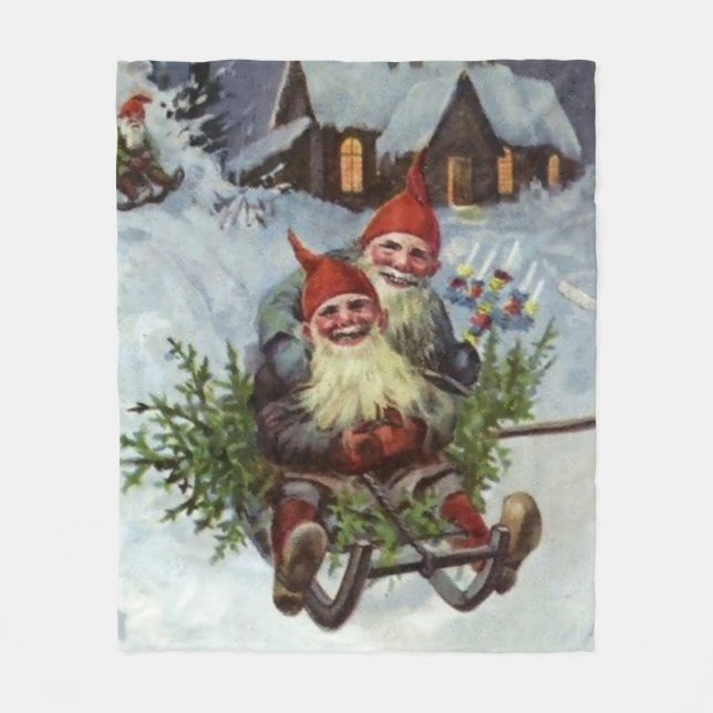 “Gathering Pine Boughs” by Jenny Nystrom Fleece Blanket (Front)