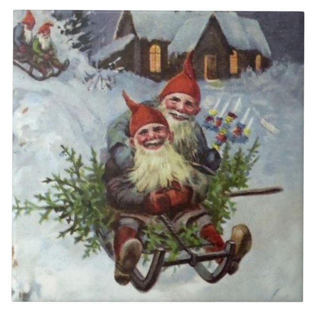 “Gathering Pine Boughs” by Jenny Nystrom Tile (Front)