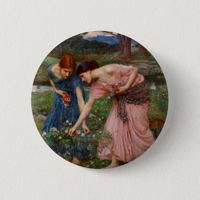 Gathering Rosebuds 6 Cm Round Badge (Front)