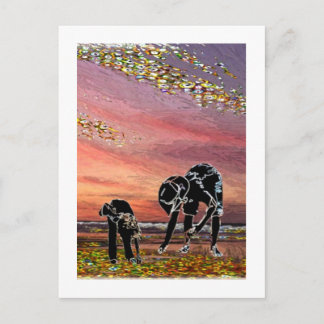 Gathering Shells in Atlantic City Postcard