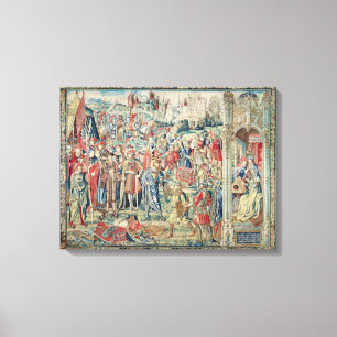 Gathering the Booty, Tapestry of David and Bathshe Canvas Print